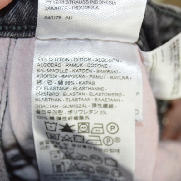 Levi’s Women’s High Rise Skinny Button Fly Black Stonewashed Jeans, Size 24 - Picture 6 of 10